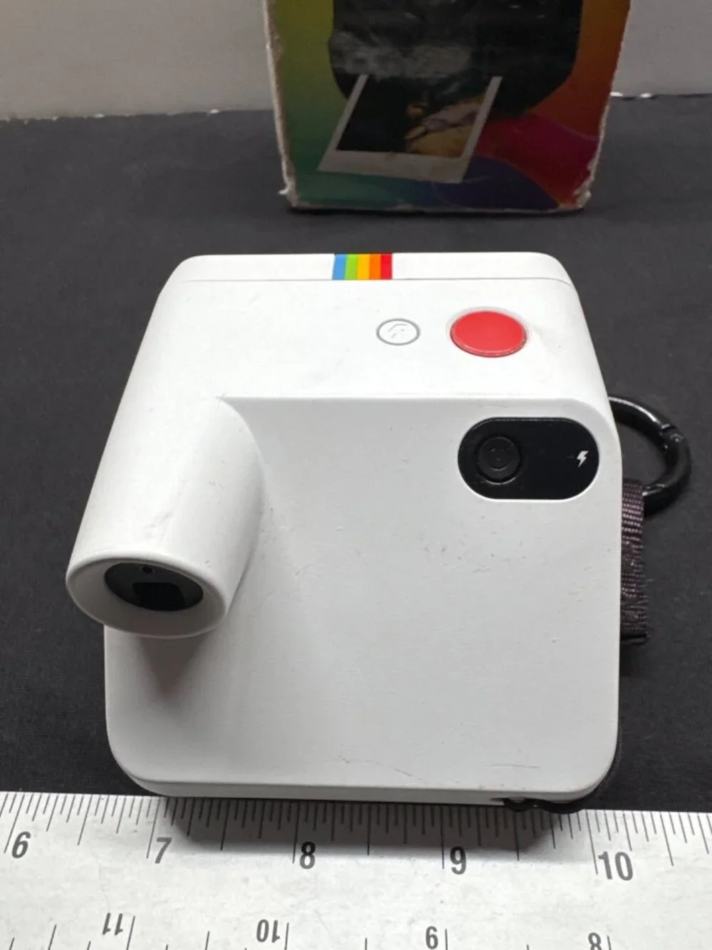 Polaroid Go Instant (Generation 1) Camera With Box - Compact White Rainbow Strip